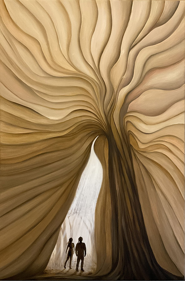 Objavitelia II, olejomaľba, 90x60 cm, 2025