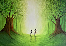 Tanec, olejomalba na plátne, 100x70 cm, 2024